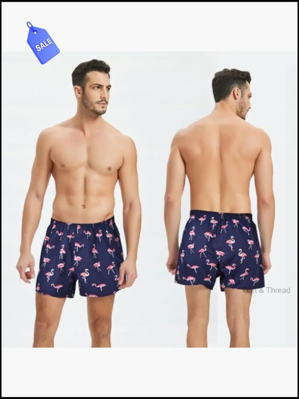 Mens Cotton Boxer Shorts 3-Pack Funny Novelty Loungewear Sleep Shorts